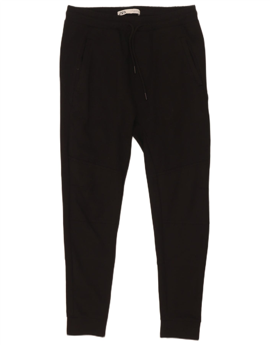 Zara Calça de treino masculina Joggers médio preto poliéster