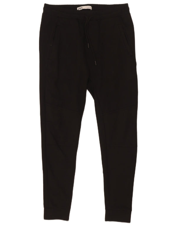 Zara Calça de treino masculina Joggers médio preto poliéster
