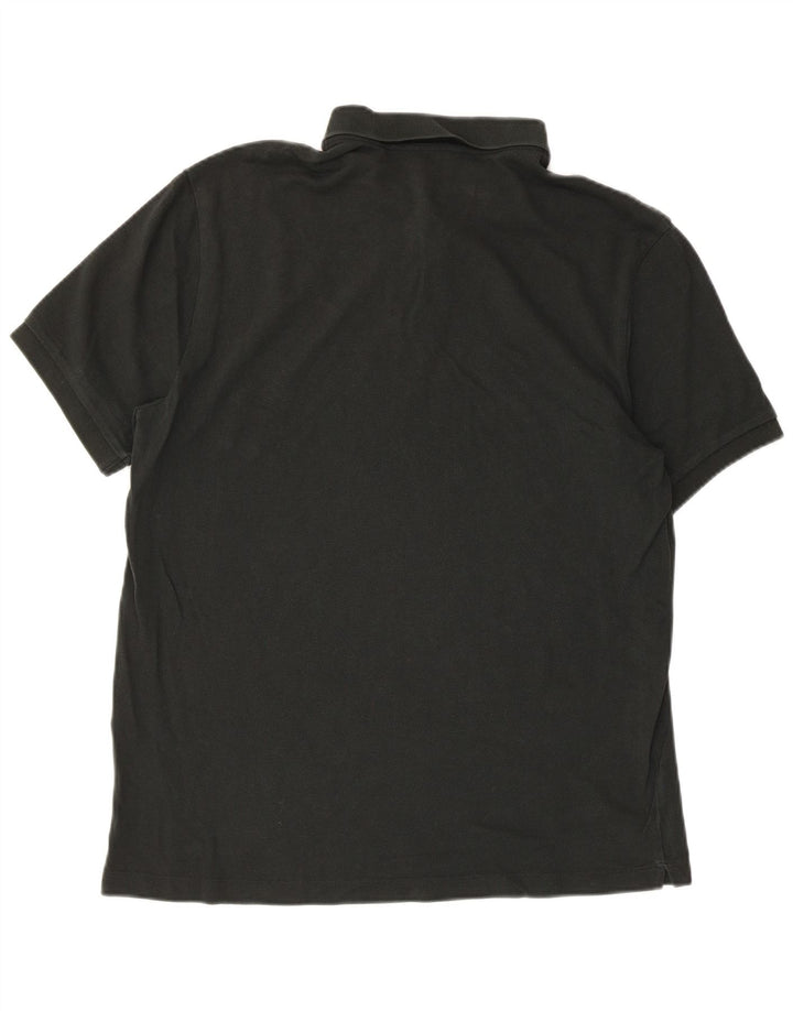 MASSIMO DUTTI Mens Polo Shirt Large Black Cotton