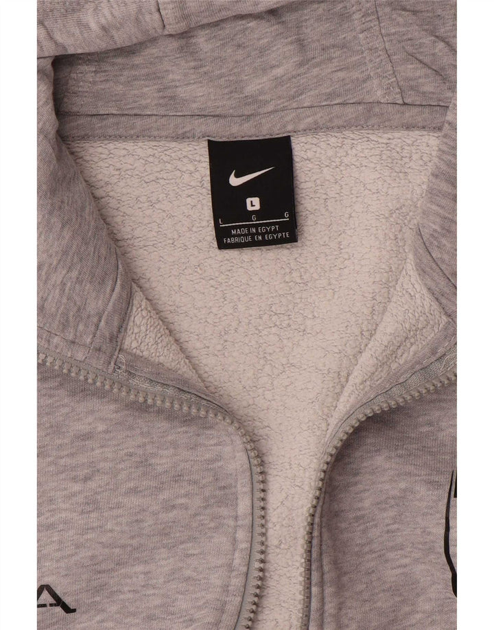 Suéter masculino Nike Graphic Zip com capuz grande cinza manchado