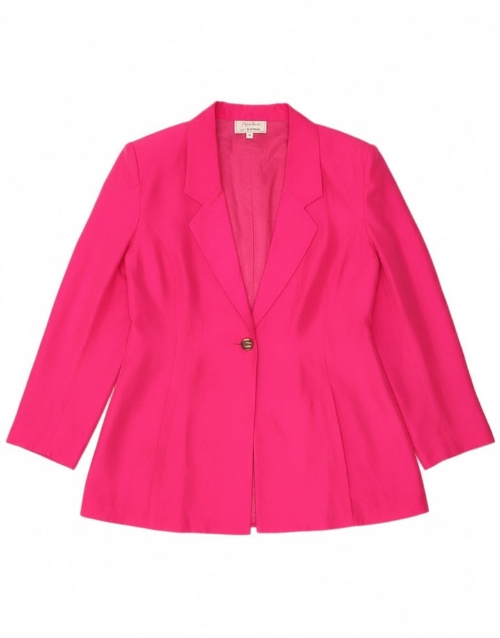 Jaqueta blazer feminina Yorn com 1 botão UE 40 seda rosa médio