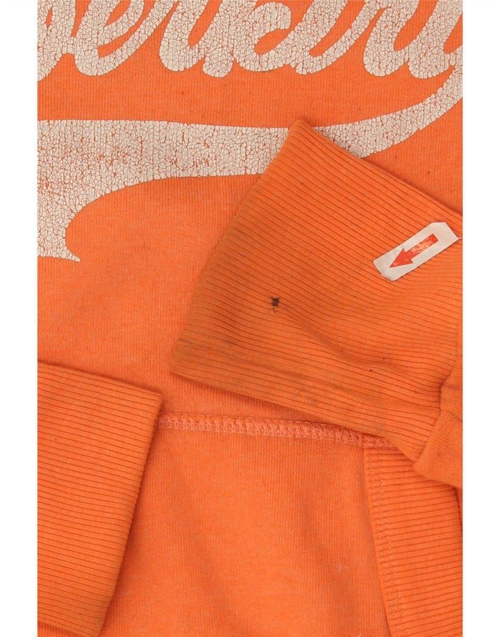 Superdry Womens Graphic Hoodie Jumper UK 10 Pequeno Poliéster Laranja