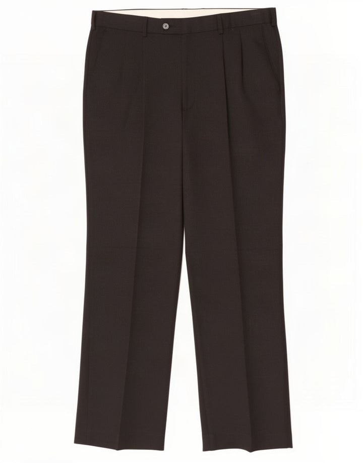 Farah Mens Pegged Suit Calça W36 L30 Poliéster Preto