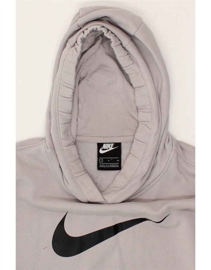 NIKE Womens Oversized Graphic Hoodie Jumper UK 10 Small Grey Cotton Vintage Nike and Second-Hand Nike from Messina Hembry 