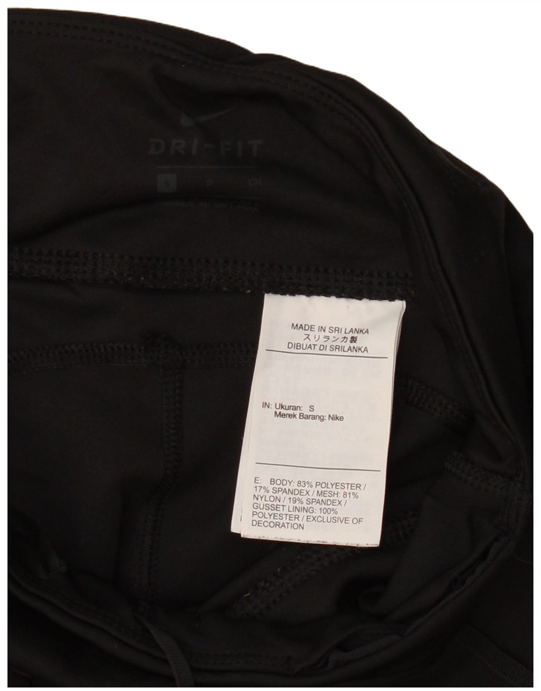 Leggings Nike Dri Fit Feminino UK 8 Pequeno Poliéster Preto