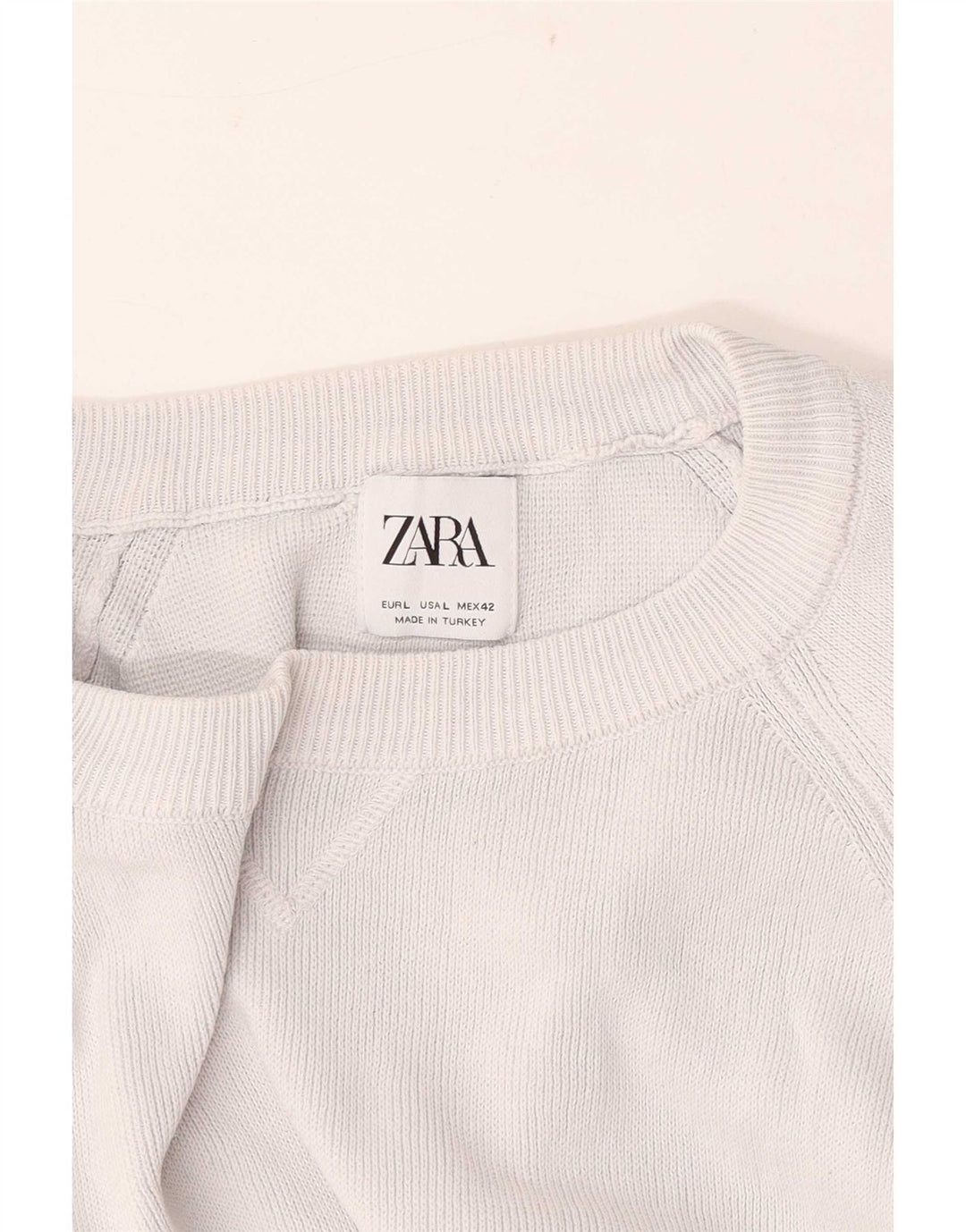 Zara Suéter masculino com gola redonda grande cinza