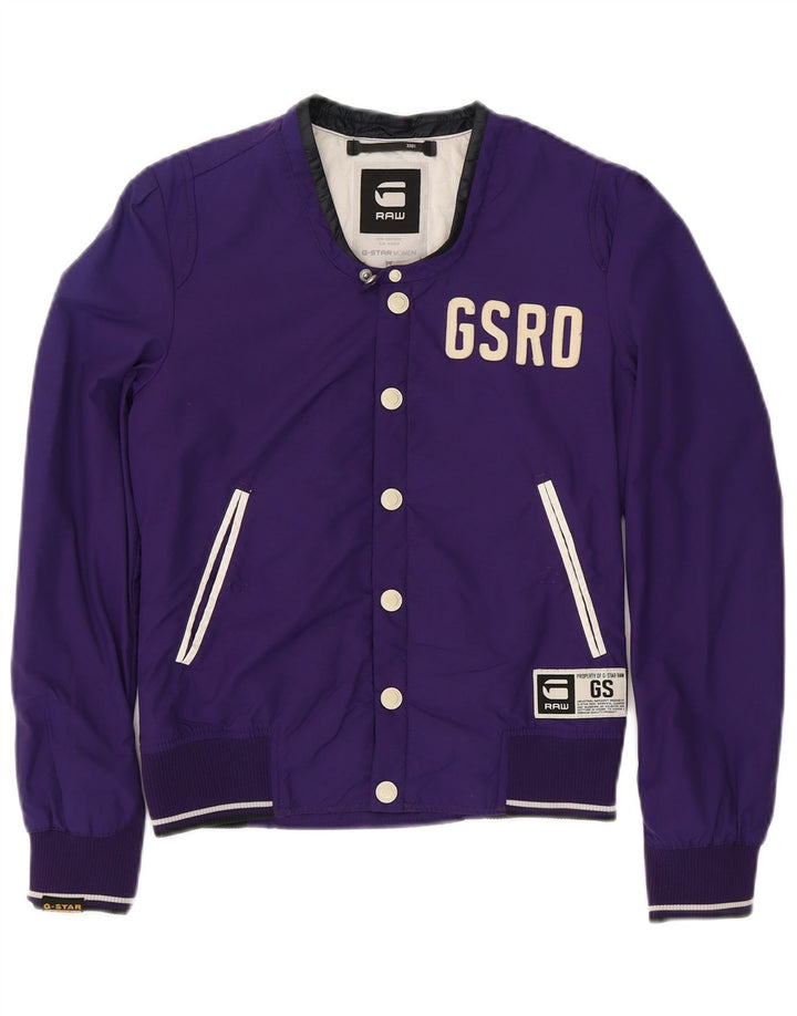 Jaqueta feminina G-STAR Graphic Varsity UK 10 pequena poliamida roxa