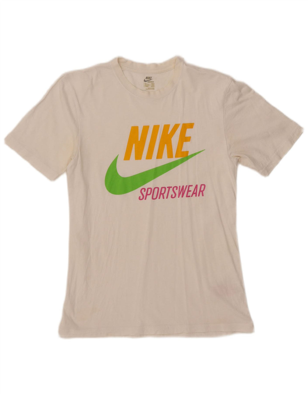Camiseta gráfica masculina NIKE UK 34/35 XS algodão branco