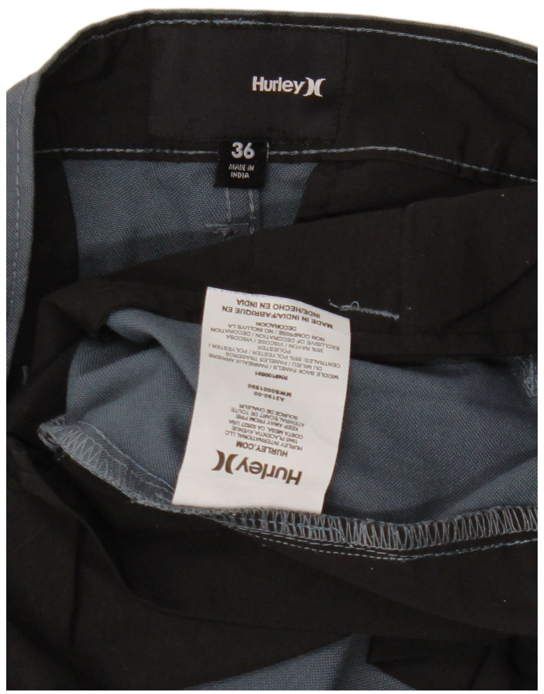 HURLEY Mens Chino Shorts W36 Grande Rayon Azul