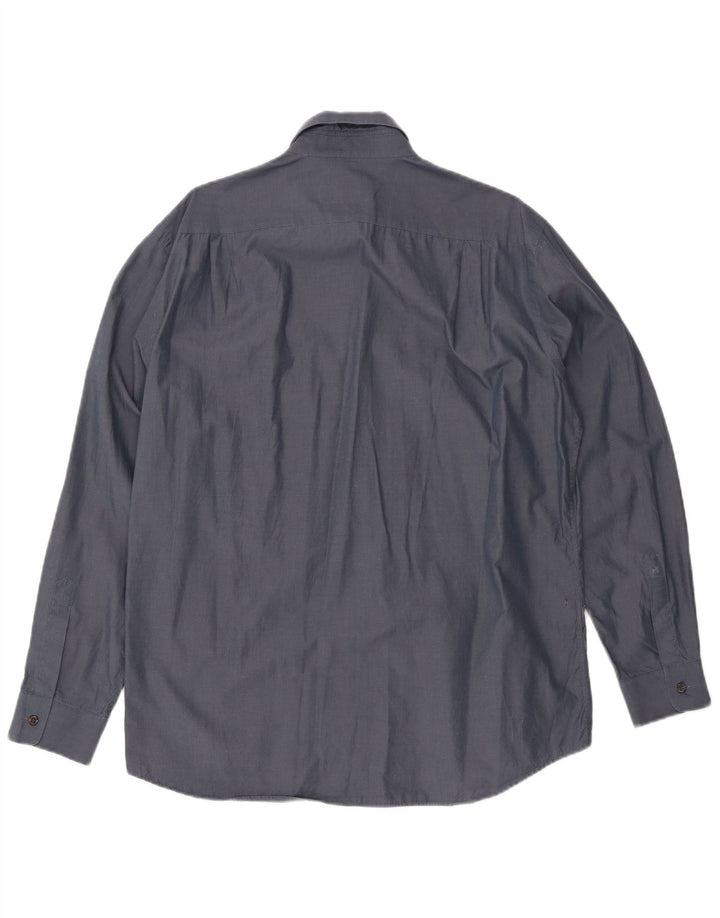 Camisa masculina Hugo Boss tamanho 16 41 grande algodão azul marinho
