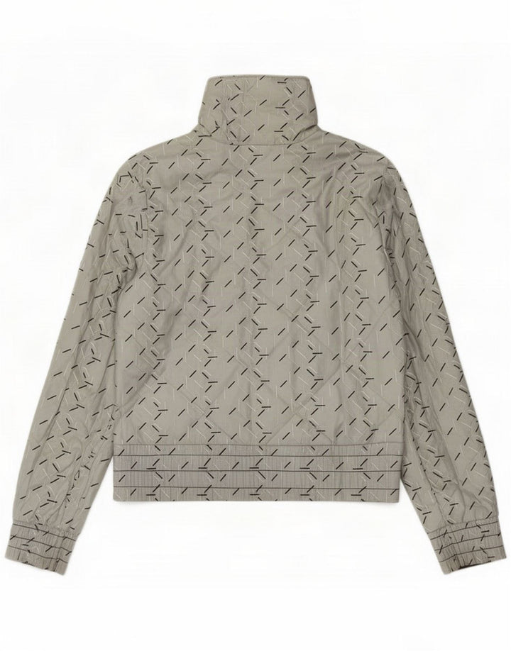 Jaqueta reversível feminina Nike Reino Unido 8/10 Nylon geométrico cinza pequeno
