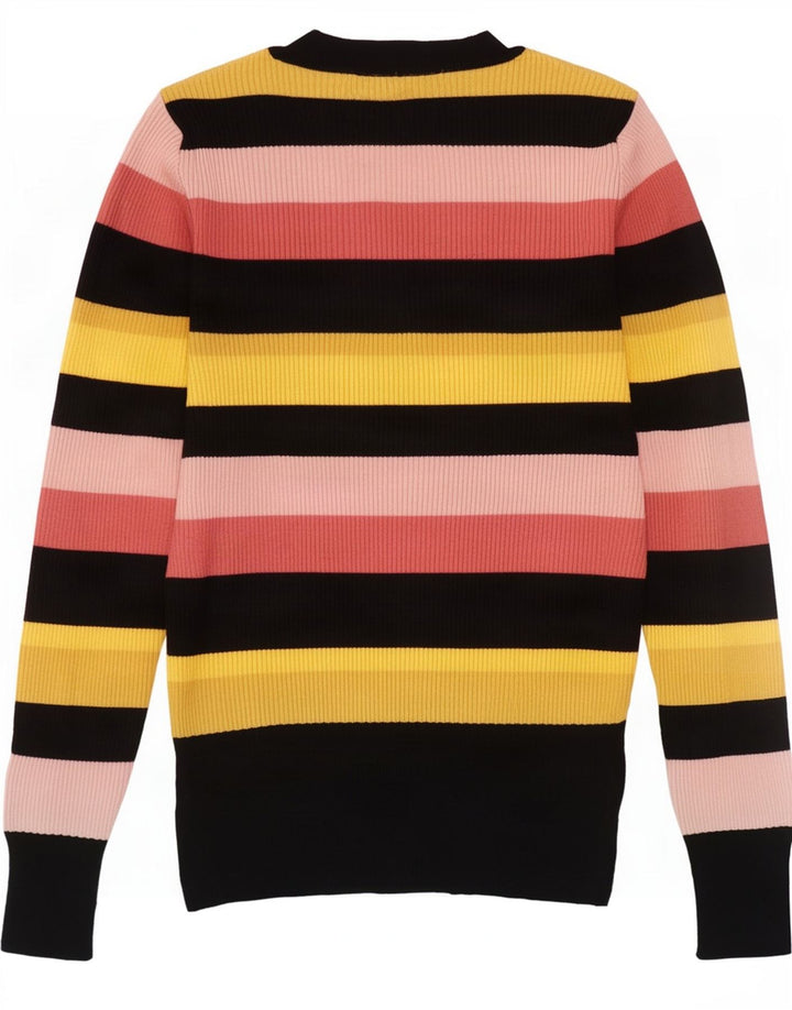 Suéter feminino Marks & Spencer com gola redonda Reino Unido 10 pequeno multicolorido