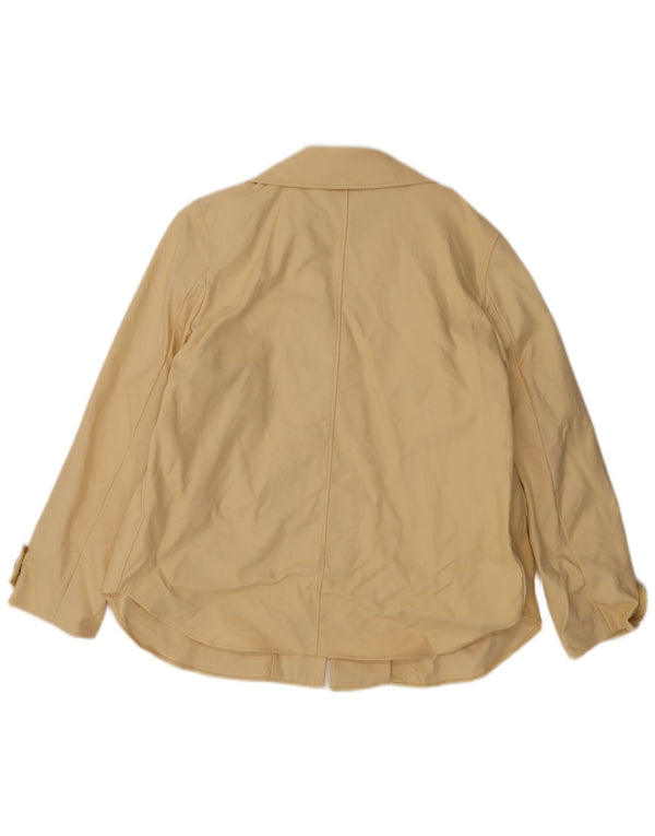 Zara Womens Short Trench Coat UK 18 XL Amarelo Algodão