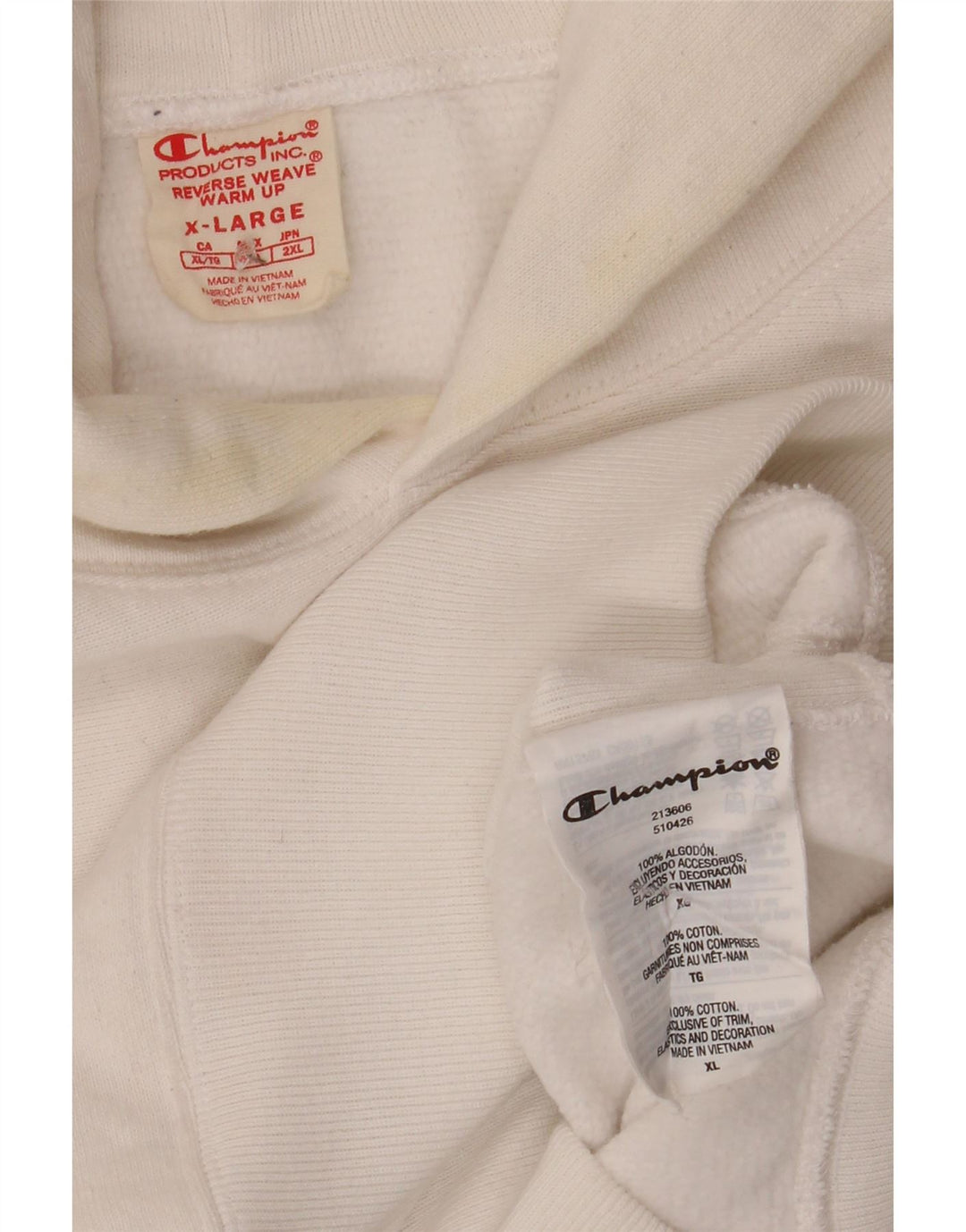 Champion masculino moletom com capuz XL algodão branco