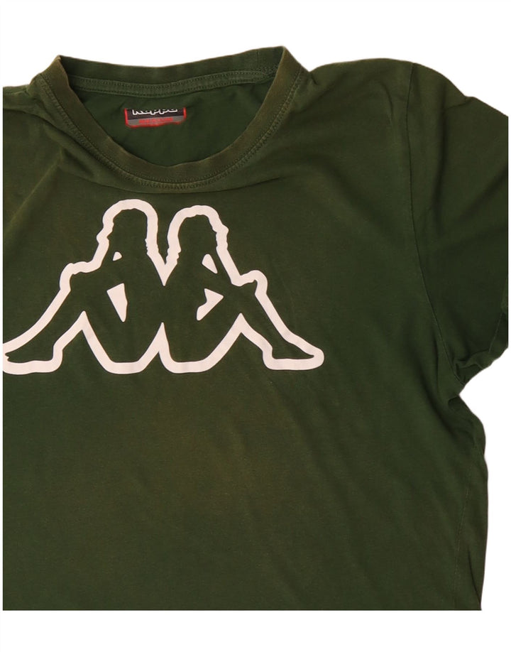 Camiseta gráfica masculina Kappa Top médio algodão verde