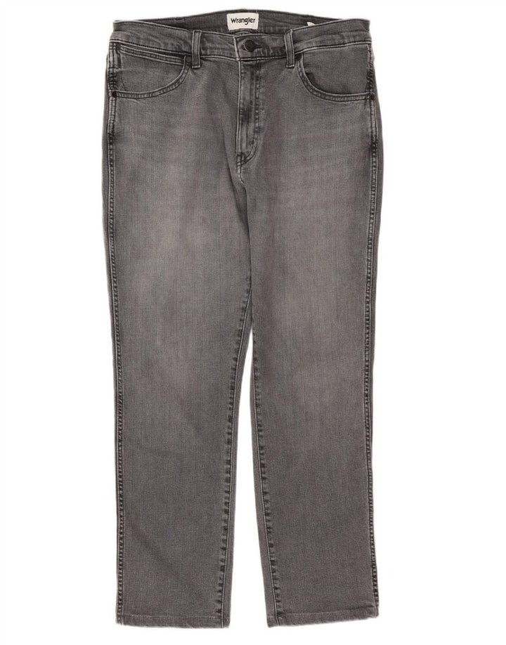WRANGLER Masculino Larston Slim Jeans W33 L27 Algodão Cinza