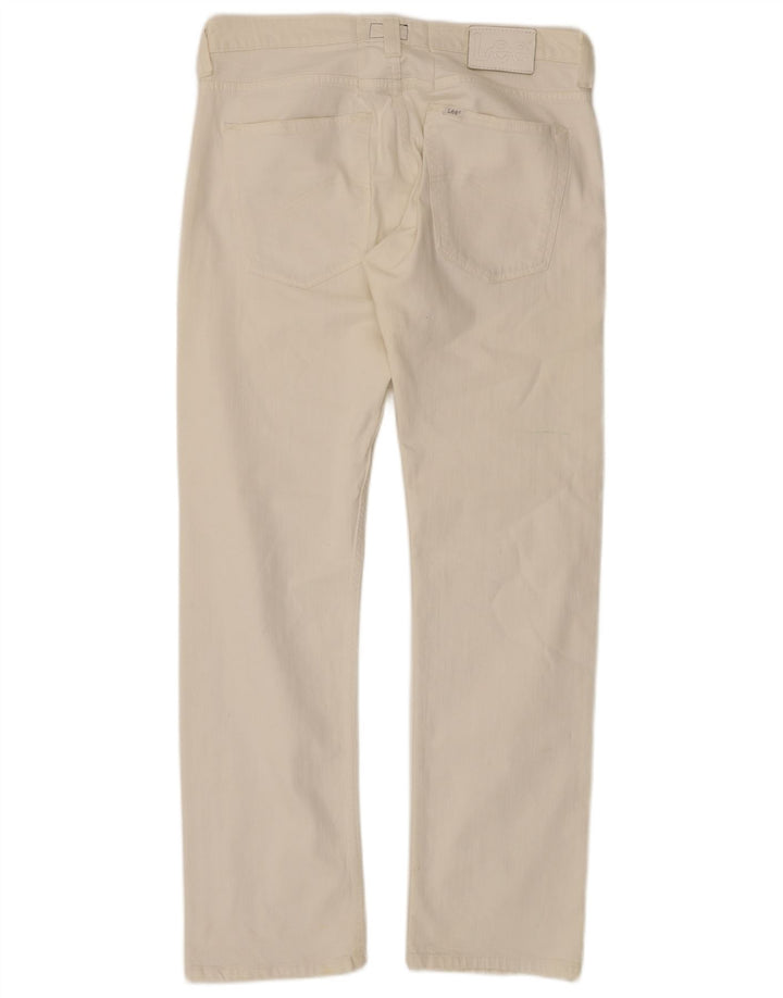 Lee Womens Powell Jeans W36 L33 Algodão Branco