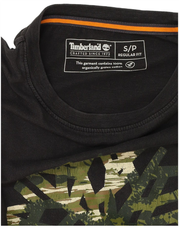 Camiseta masculina Timberland Regular Fit Graphic Top Pequeno Algodão Preto