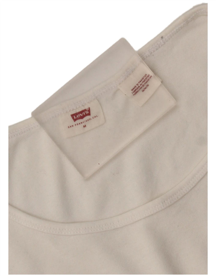 Camiseta feminina Levi's Crop Top UK 12 Médio Branco