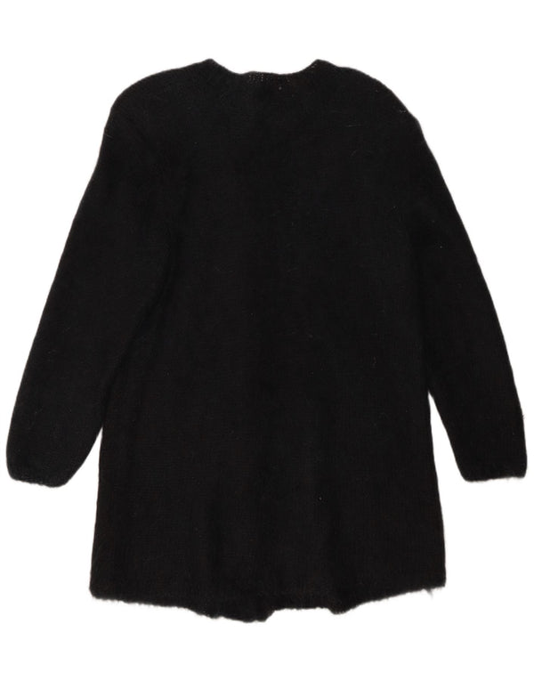 Suéter Cardigan Longline Feminino Vintage Reino Unido 16 Grande Preto