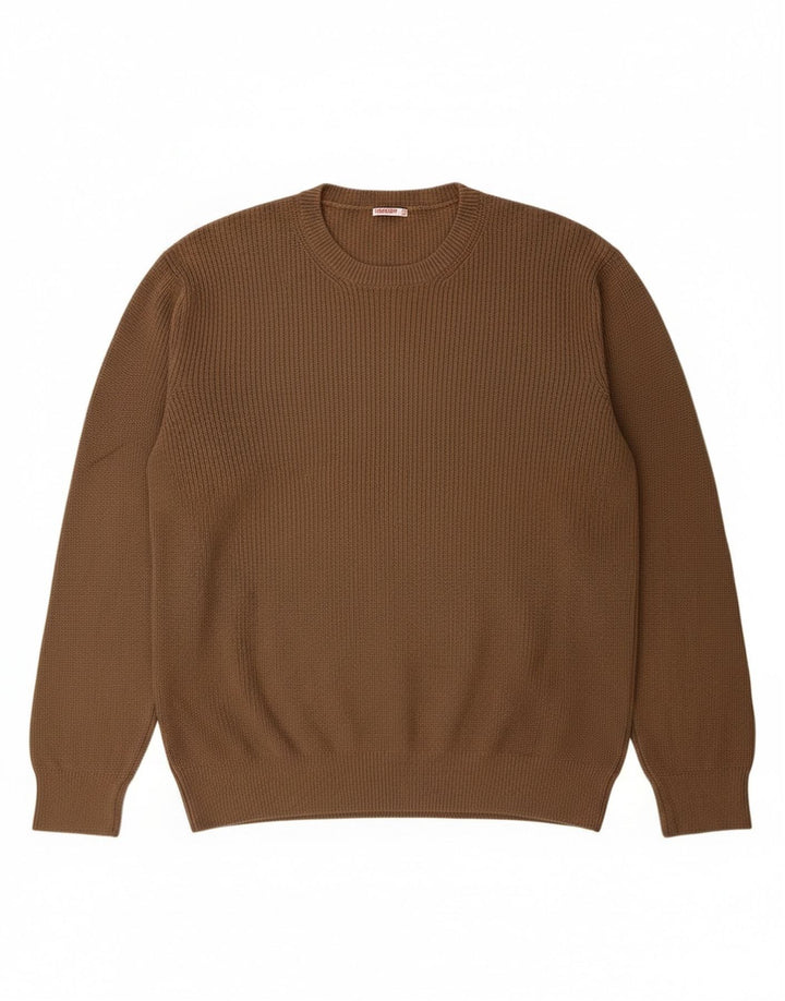 Suéter masculino Carrera com gola redonda 2XL algodão marrom