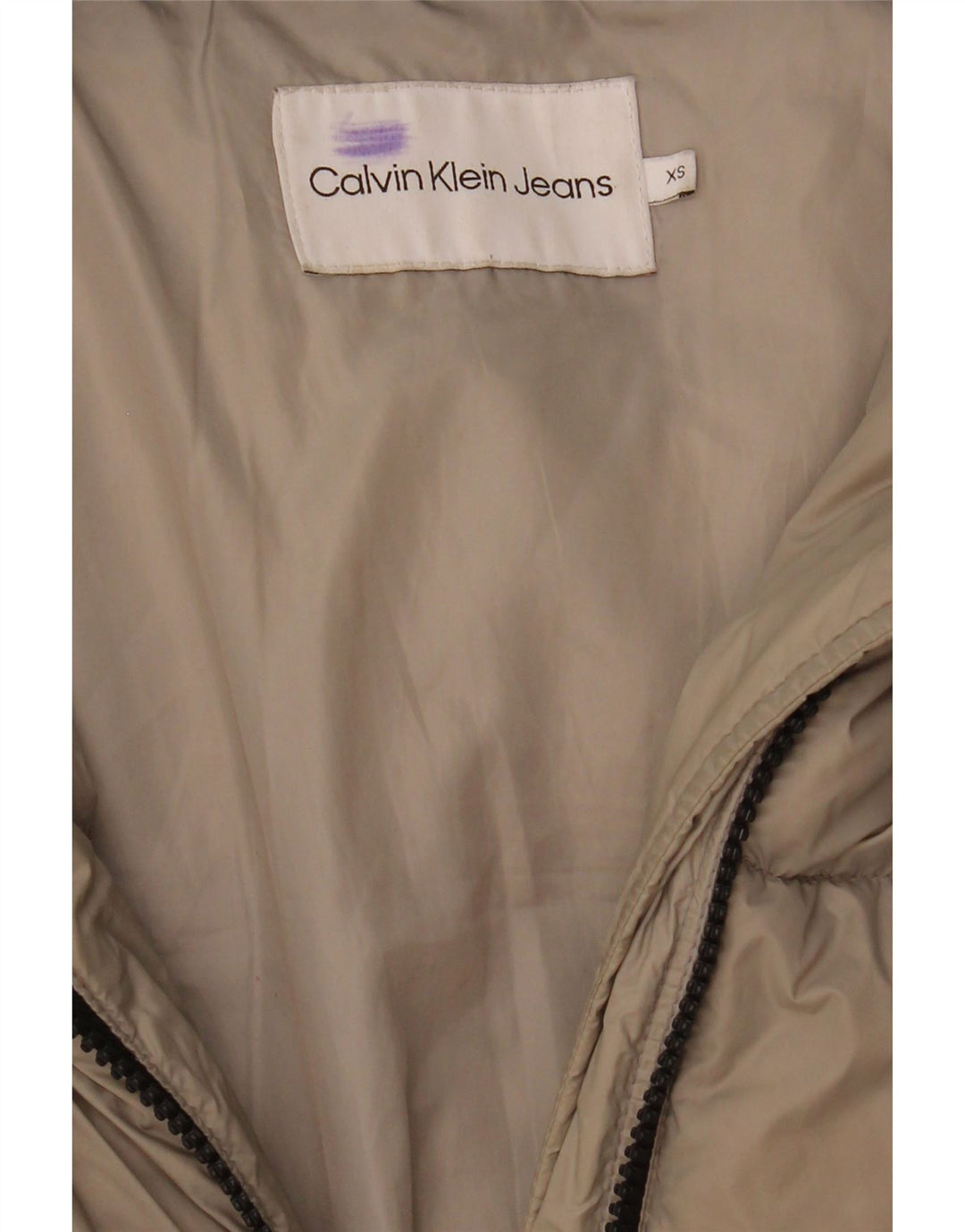 Jaqueta acolchoada masculina Calvin Klein Jeans UK 34 XS poliamida bege