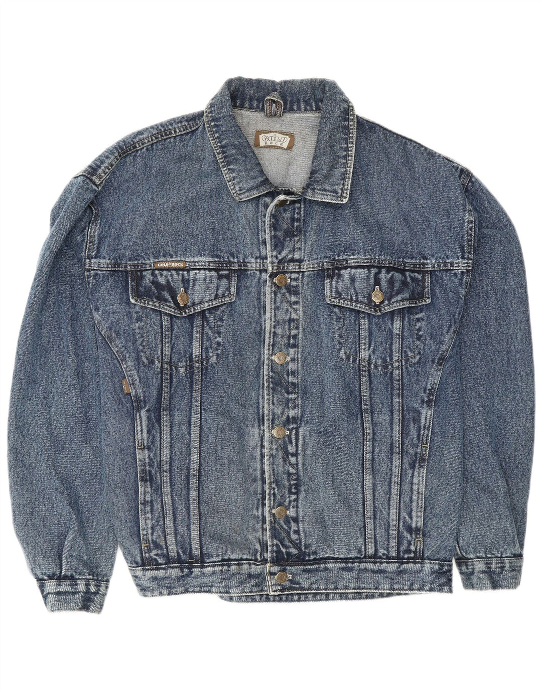 Jaqueta jeans masculina vintage UK 38 azul médio