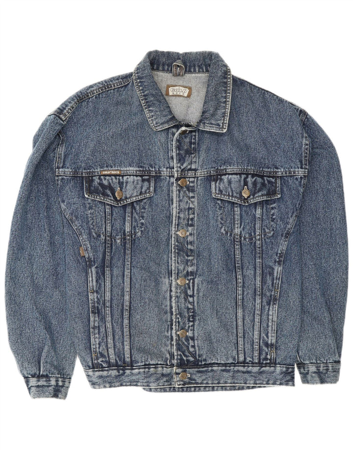 Jaqueta jeans masculina vintage UK 38 azul médio