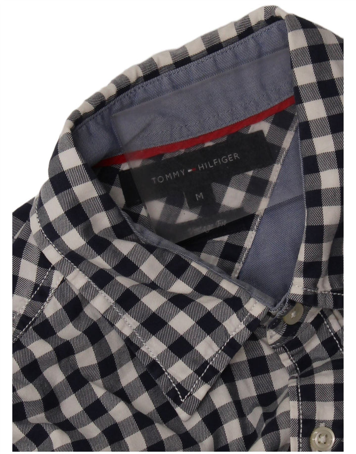 TOMMY HILFIGER Camisa masculina de flanela vintage fit média preta guingão