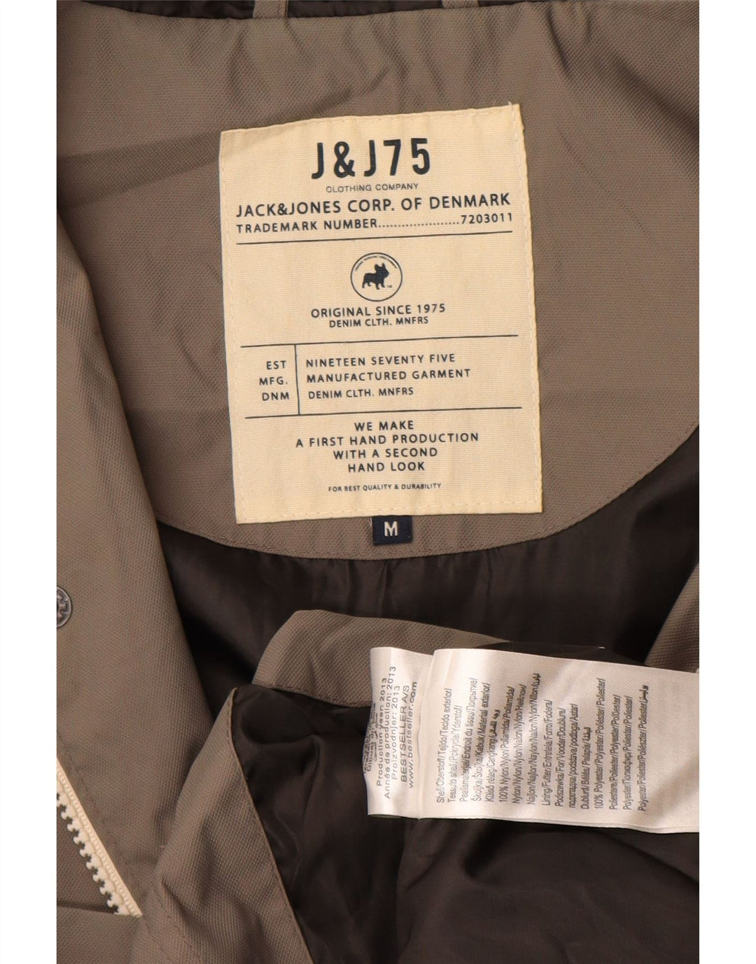 Jaqueta utilitária masculina JACK & JONES com capuz Reino Unido 38 Nylon cinza médio