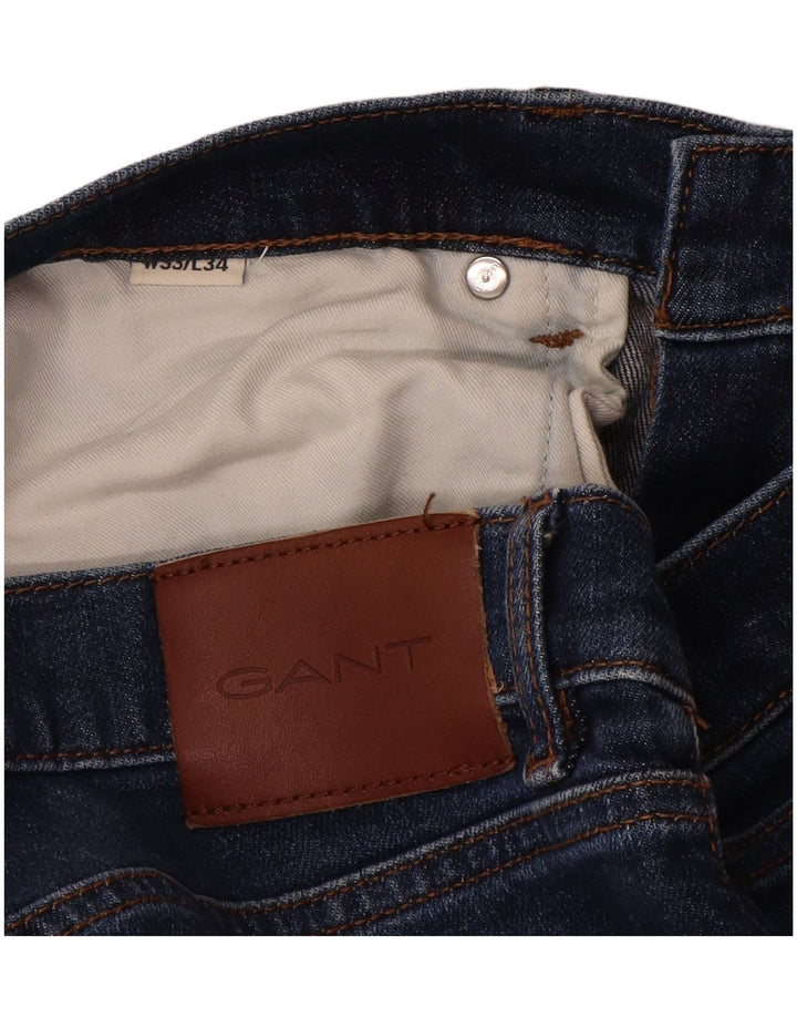 Gant Mens Slim Jeans W33 L32 Azul Algodão