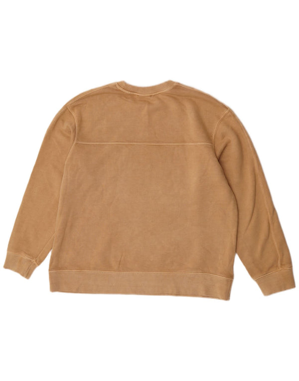 Zara moletom feminino oversized jumper UK 14 algodão bege médio