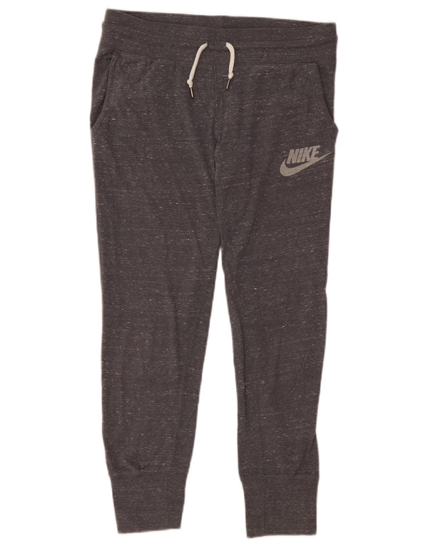Calça de treino feminina Nike Joggers UK 6 XS cinza manchado de algodão