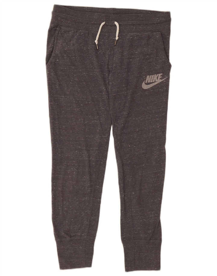 Calça de treino feminina Nike Joggers UK 6 XS cinza manchado de algodão