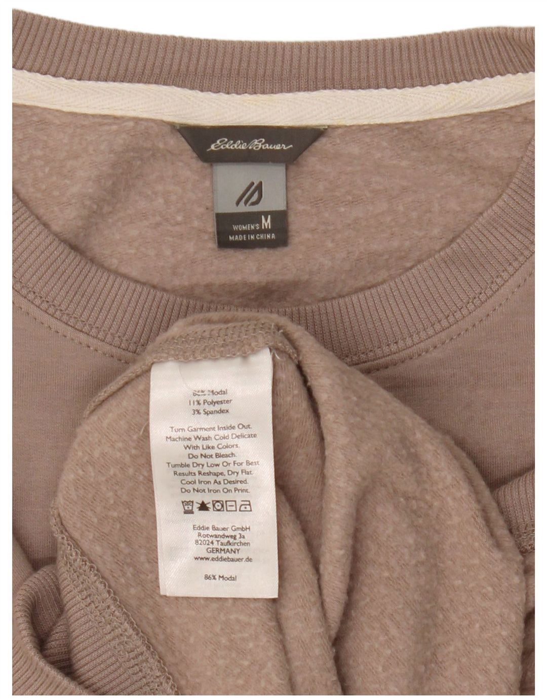 Eddie Bauer moletom feminino jumper UK 14 médio marrom modal