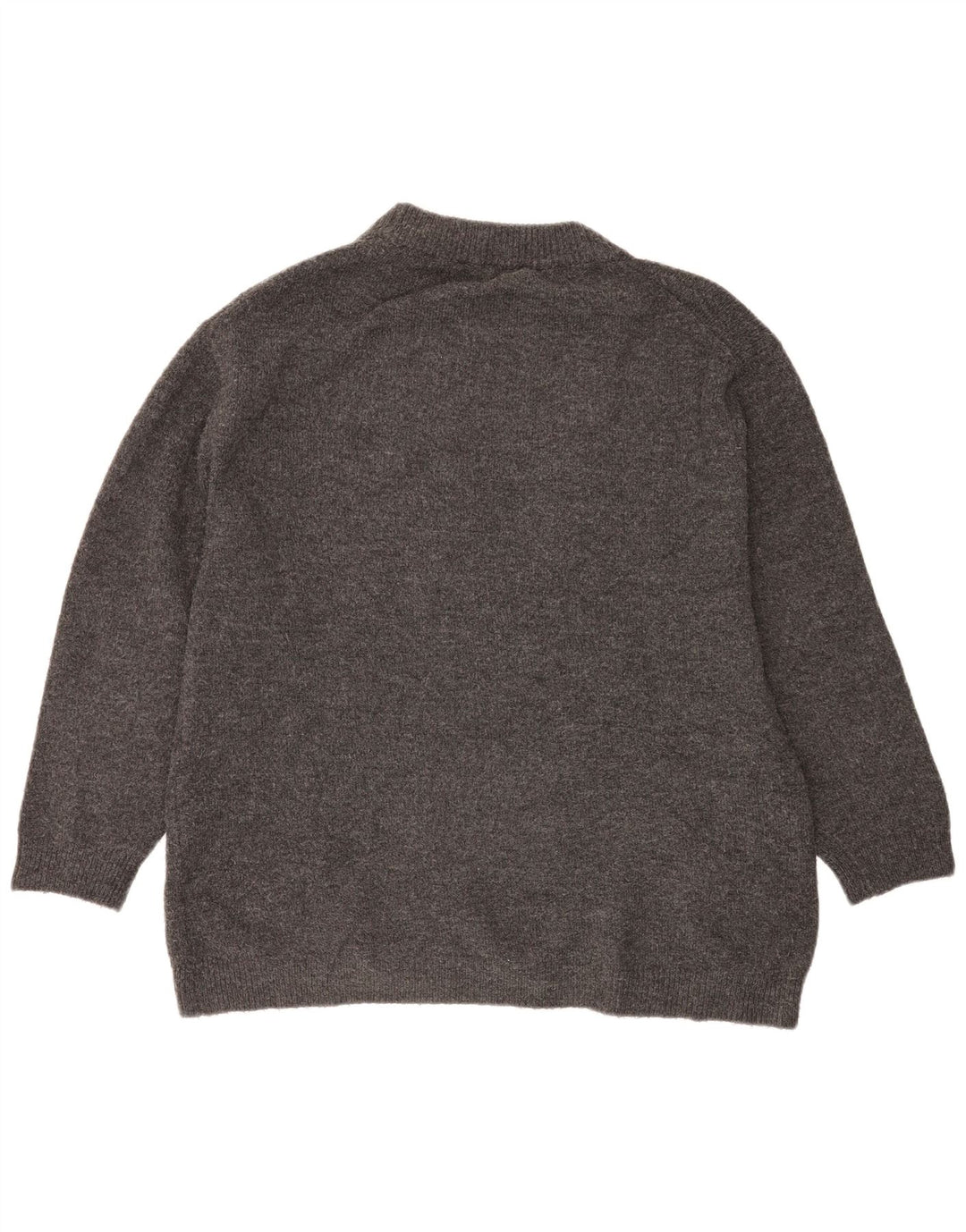 Zara Suéter feminino oversized com gola redonda Reino Unido 14 cinza médio