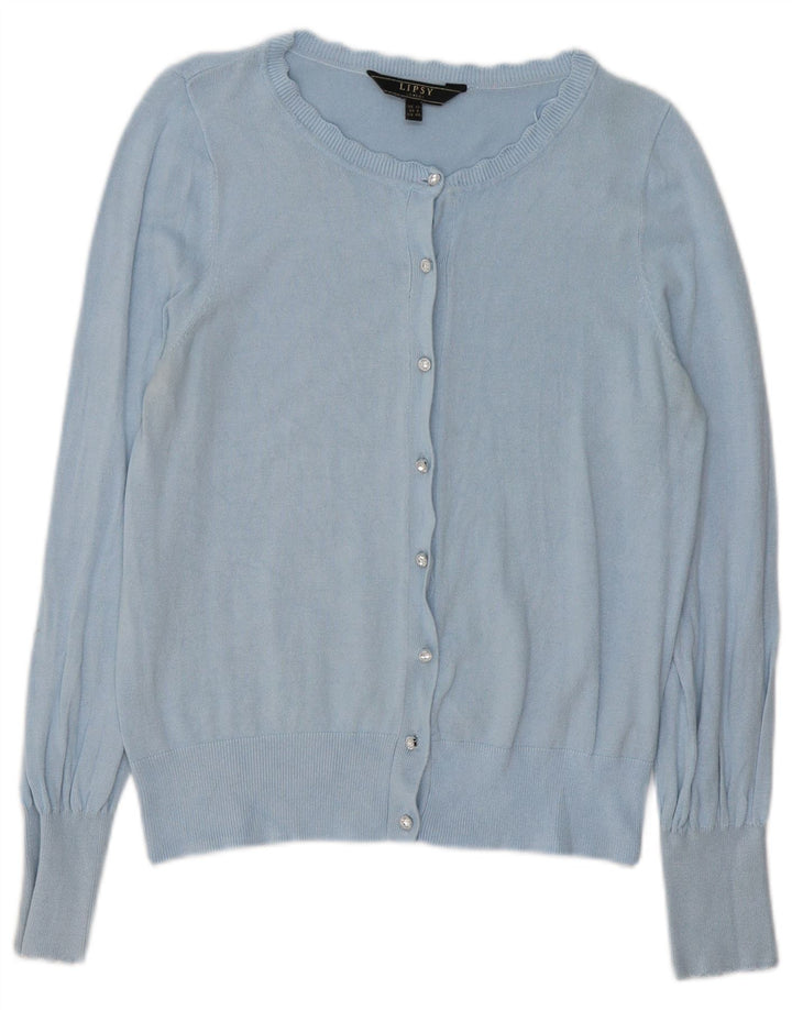Suéter cardigã feminino LIPSY UK 12 viscose azul médio