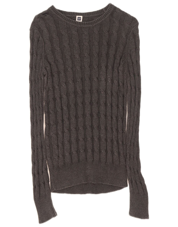 Suéter feminino Gap com gola canoa UK 14 cinza médio