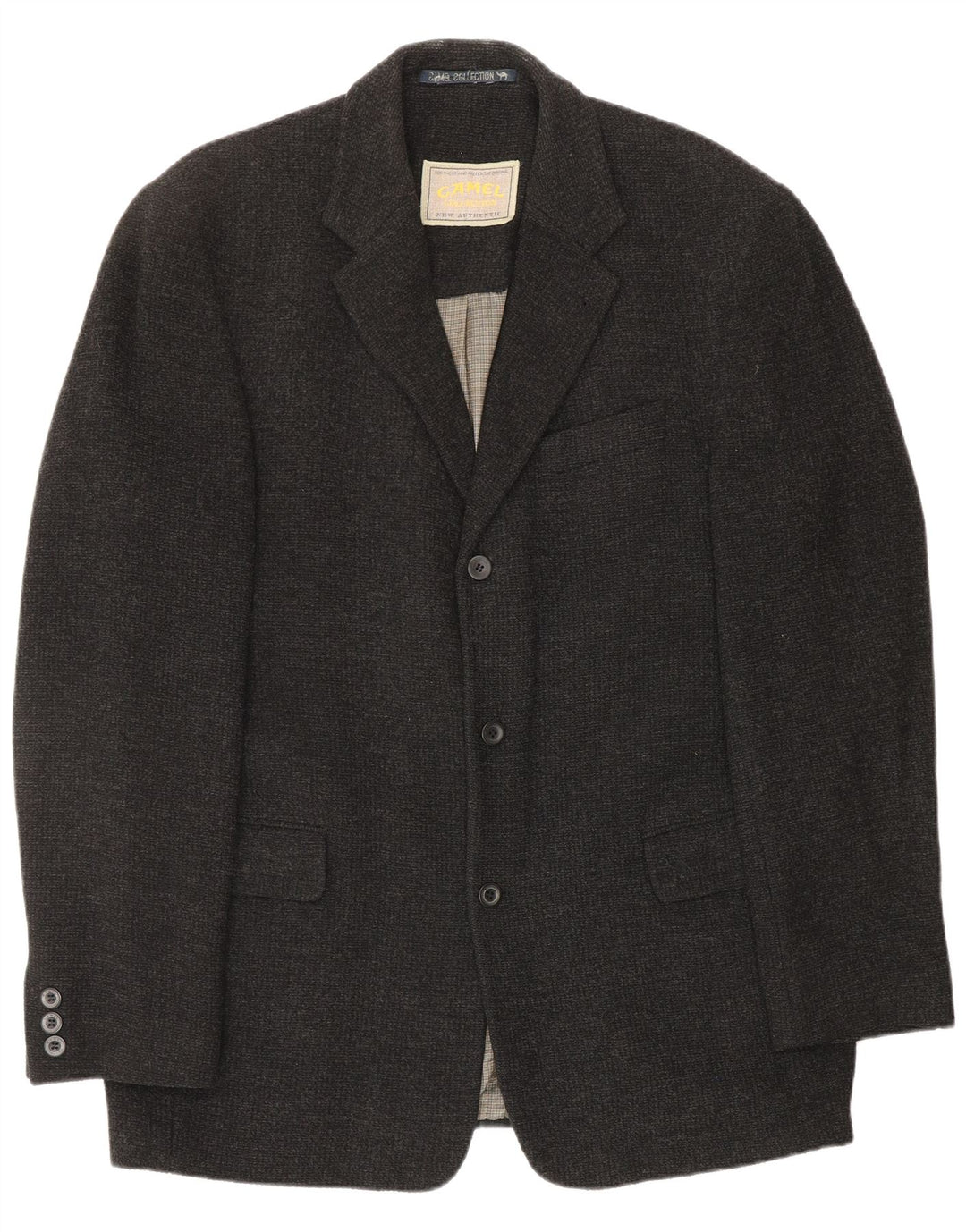 Jaqueta blazer masculina de malha com 3 botões CAMEL ACTIVE Reino Unido 40 grande lã cinza