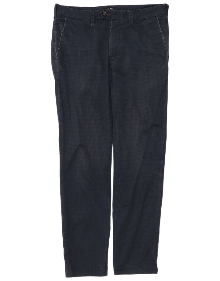 Calça masculina slim Ted Baker W30 L29 algodão azul marinho