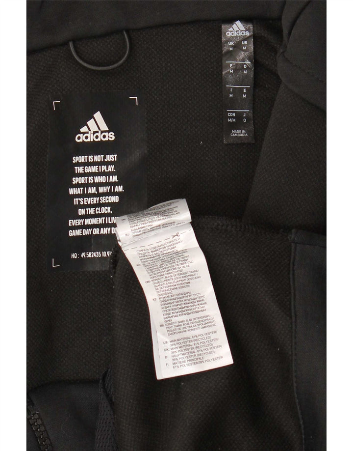 Adidas Mens Zip Hoodie Suéter Médio Preto Poliéster