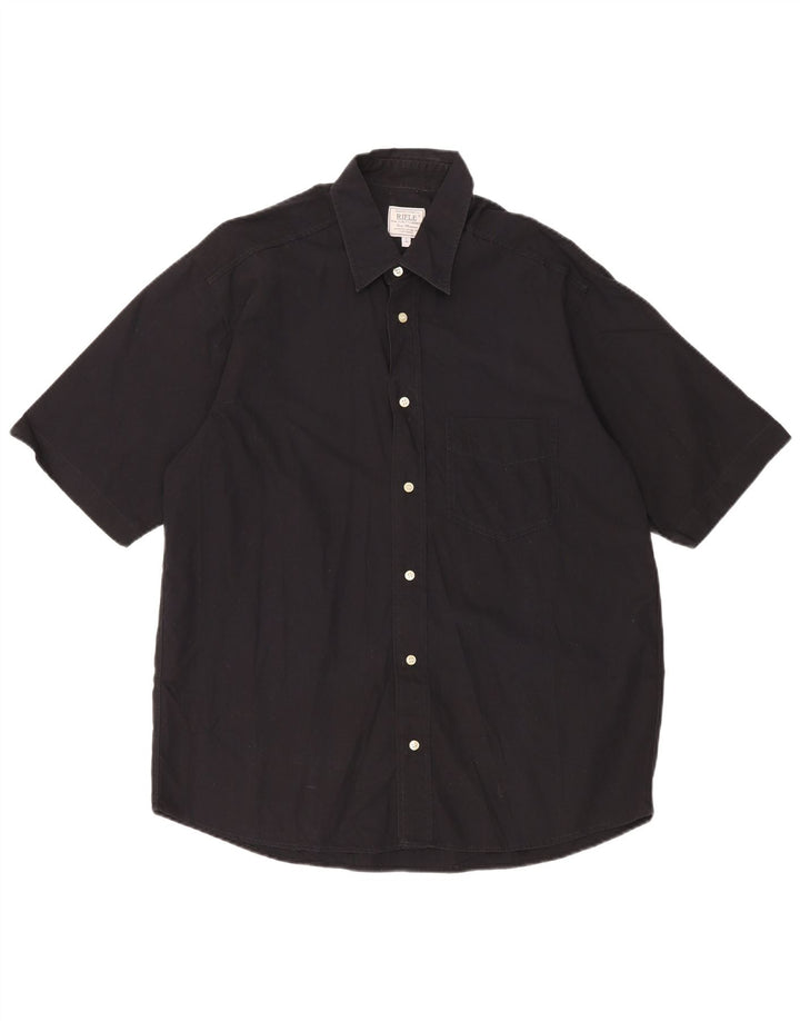 Camisa masculina de manga curta Rifle grande algodão preto
