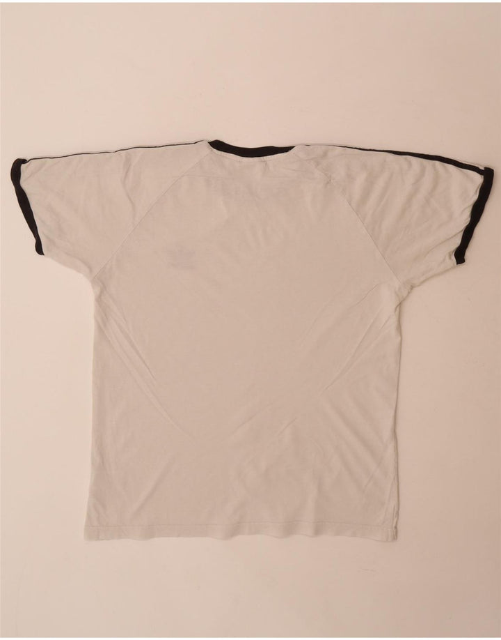 Adidas Mens Camiseta Top Grande Algodão Branco