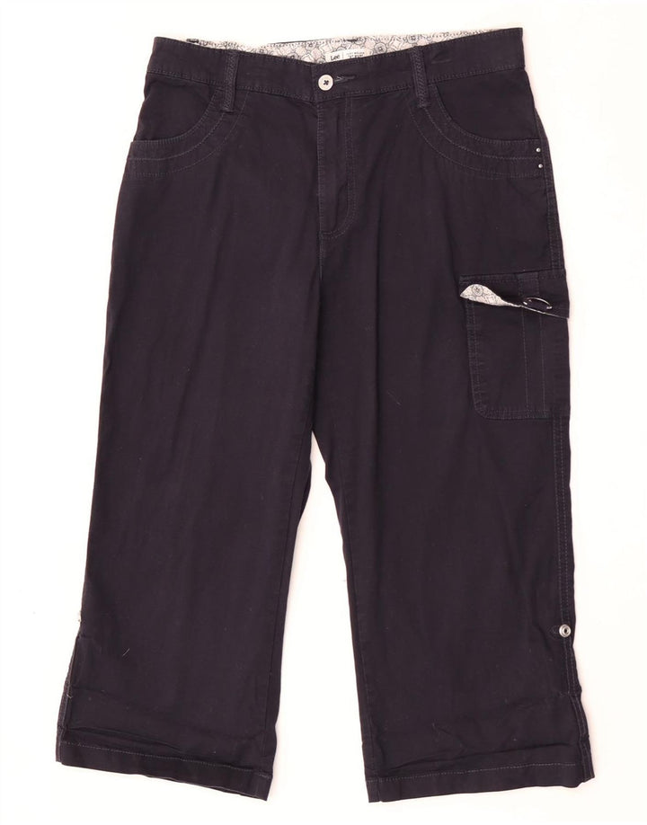 Calça cargo feminina Lee Capri US 8 médio W30 L20 algodão azul marinho