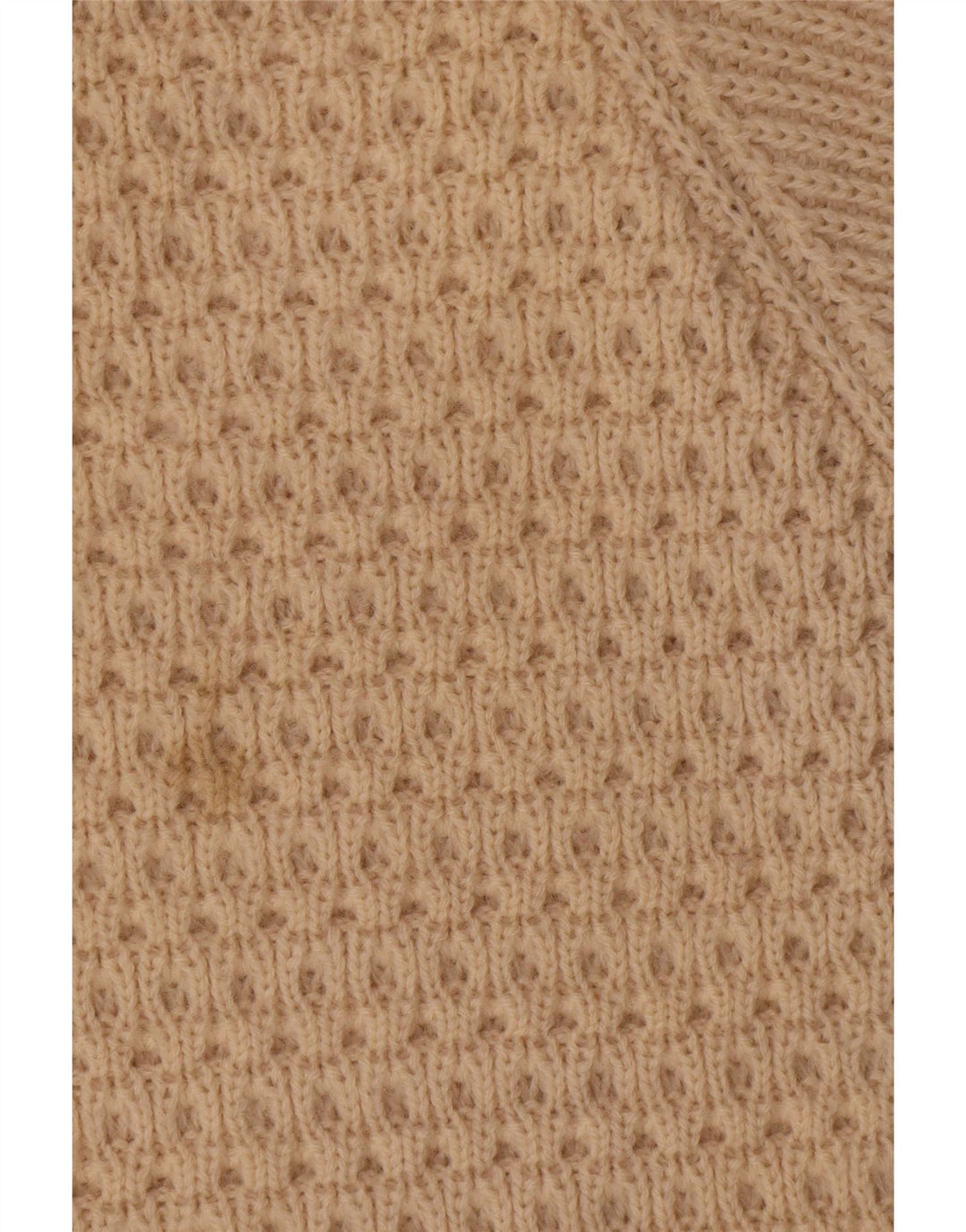 Suéter masculino vintage com gola canoa grande de lã bege
