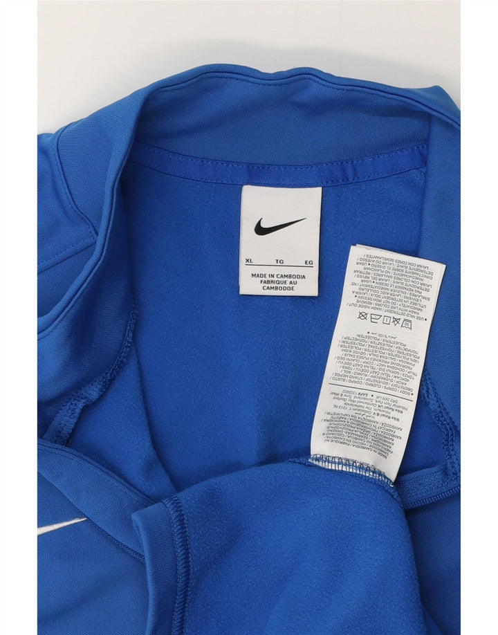 NIKE Womens Zip Neck Pullover Treino Top UK 18 XL Azul Poliéster