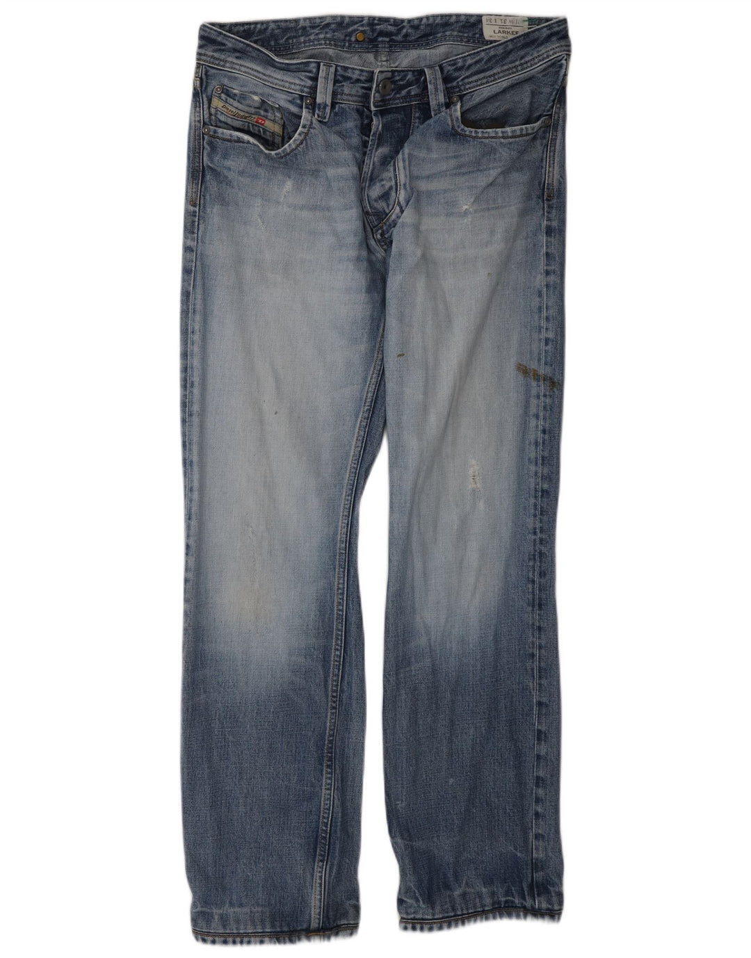DIESEL Masculino Larkee Straight Jeans W31 L34 Azul Algodão