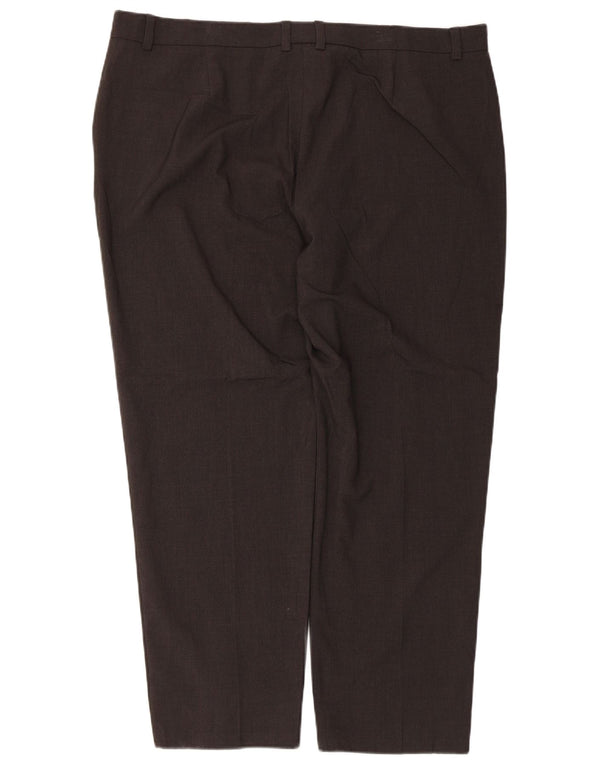 Calça feminina de cintura alta Marks & Spencer UK 20 2XL W40 L28 cinza