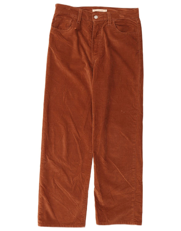 Calça feminina Levi's Ribcage Straight Velvet casual W29 L27 algodão marrom