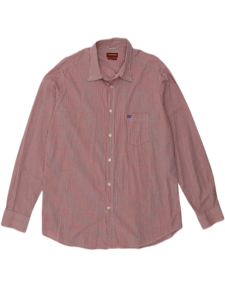 CARRERA Mens Regular Fit Shirt XL Red Check Cotton Vintage Carrera and Second-Hand Carrera from Messina Hembry 